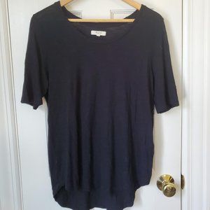 Madewell Black Scoop Neck Shirt, Size Large